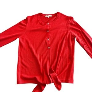 Maje Sweater Women's Size 2 Red Button Up Cardigan